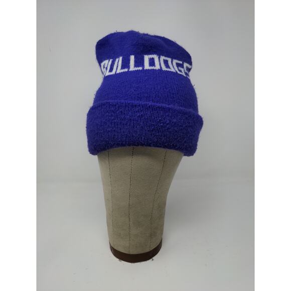 Bulldogs Knit Ski Cap Beanie Hat Purple Toboggan Cap Spell Out - Picture 2 of 10